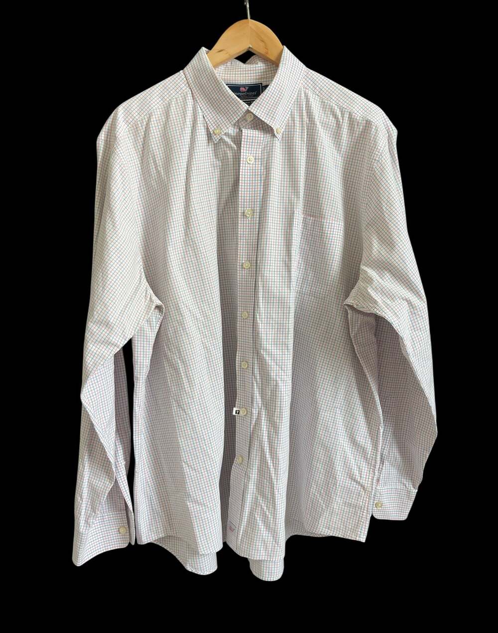 Vineyard Vines Men's Slim Fit Murray Shirt XXL Long Sleeve Check Plaid White Blu